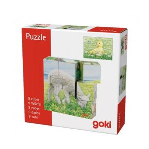 Puzzle - Cuburi animale ferma | Goki imagine