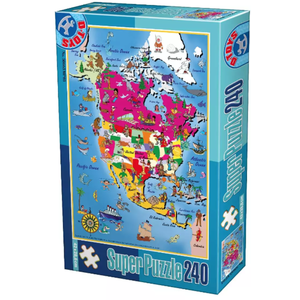 Puzzle 240 piese - North America | D-Toys imagine