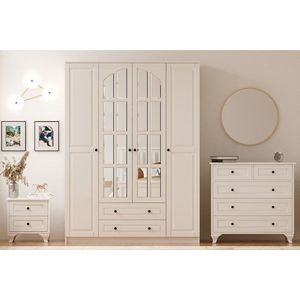 Set dormitor pentru copii, Hanah Home, Rb-015, Alb mat imagine