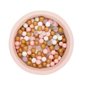 Piscina cu bile, Bubble Pop v3, 200 bile, Ø85 x 30 cm, bumbac/plastic, roz imagine