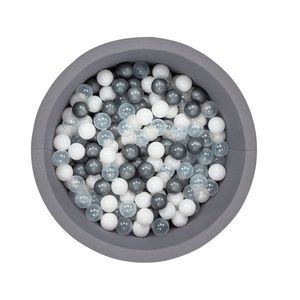 Piscina cu bile, Bubble Pops, 150 bile, Ø85 x 30 cm, bumbac/plastic, gri imagine