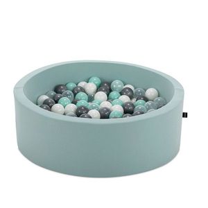 Piscina cu bile, Bubble Pop v1, 200 bile, Ø85 x 30 cm, bumbac/plastic, menta imagine