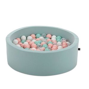 Piscina cu bile, Bubble Pop v2, 200 bile, Ø85 x 30 cm, bumbac/plastic, menta imagine
