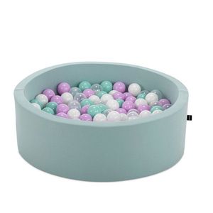 Piscina cu bile, Bubble Pop v3, 200 bile, Ø85 x 30 cm, bumbac/plastic, menta imagine