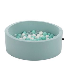 Piscina cu bile, Bubble Pop, 150 bile, Ø85 x 30 cm, bumbac/plastic, menta imagine