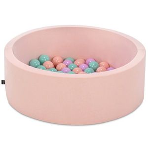 Piscina cu bile, Bubble Pops v1, 150 bile, Ø85 x 30 cm, bumbac/plastic, roz imagine