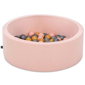 Piscina cu bile, Bubble Pops v10, 150 bile, Ø85 x 30 cm, bumbac/plastic, roz imagine
