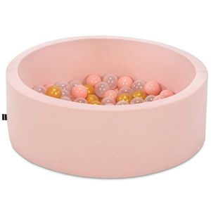 Piscina cu bile, Bubble Pops v11, 150 bile, Ø85 x 30 cm, bumbac/plastic, roz imagine