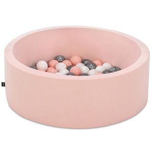 Piscina cu bile, Bubble Pops v13, 150 bile, Ø85 x 30 cm, bumbac/plastic, roz imagine