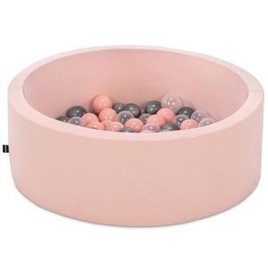 Piscina cu bile, Bubble Pops v14, 150 bile, Ø85 x 30 cm, bumbac/plastic, roz imagine