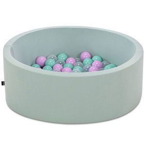 Piscina cu bile, Bubble Pops v2, 150 bile, Ø85 x 30 cm, bumbac/plastic, menta imagine