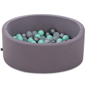 Piscina cu bile, Bubble Pops v3, 150 bile, Ø85 x 30 cm, bumbac/plastic, gri imagine