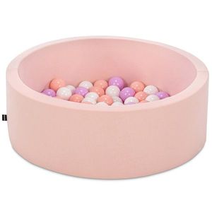 Piscina cu bile, Bubble Pops v3, 150 bile, Ø85 x 30 cm, bumbac/plastic, roz imagine