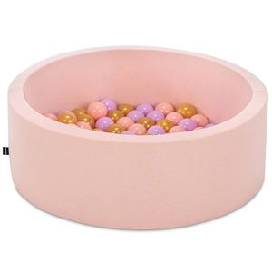 Piscina cu bile, Bubble Pops v5, 150 bile, Ø85 x 30 cm, bumbac/plastic, roz imagine