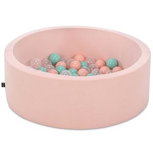 Piscina cu bile, Bubble Pops v8, 150 bile, Ø85 x 30 cm, bumbac/plastic, roz imagine