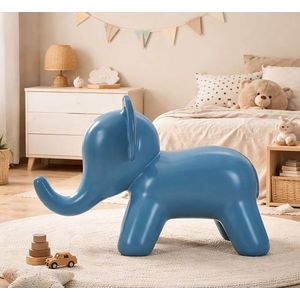 Taburet pentru copii, Mauro Ferretti, Elephant, 86x46x56 cm, utilizare interior / exterior, plastic, albastru imagine