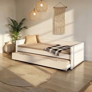 Pat multifunctional pentru camera copilului, 90x200 cm, Dream The Future, Inter Link, lemn, alb imagine