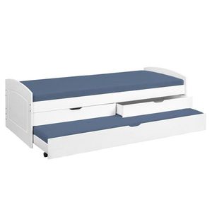 Pat multifunctional pentru camera copilului, 90x200 cm, Ried, Inter Link, lemn, alb imagine