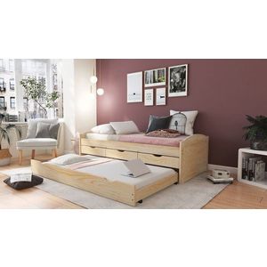 Pat multifunctional pentru camera copilului, 90x200 cm, Marinella, Inter Link, lemn, natur imagine