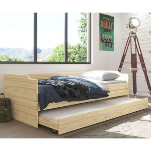 Pat multifunctional pentru camera copilului, 90x200 cm, Lotar, Inter Link, lemn, natur imagine