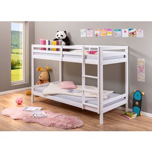 Pat supraetajat pentru camera copilului, 90x200 cm, Small Cloud, Inter Link, lemn, alb imagine