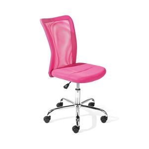 Scaun de birou pentru copii Bonnie, Inter Link, 43x42x88-98 cm, rotativ, metal/poliuretan, roz imagine