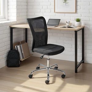 Scaun de birou pentru copii Bonnie, Inter Link, 43x42x88-98 cm, rotativ, metal/poliuretan, negru imagine