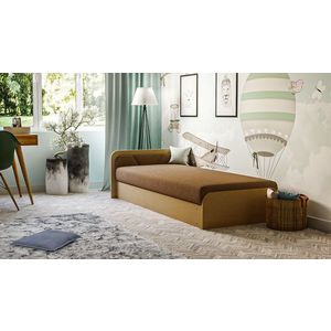 Pat pentru camera copilului, deschidere stanga, 80x190 cm, ELTAP, PS-09, Parys, lemn/poliester, natur/maro imagine