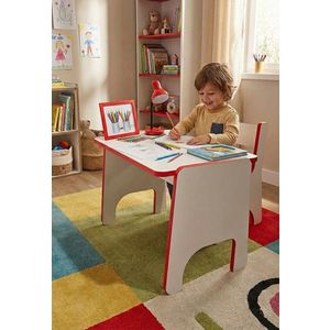 Set masa si scaun pentru copii, Hanah Home, Artmtktbchrset, Rosu/Alb imagine
