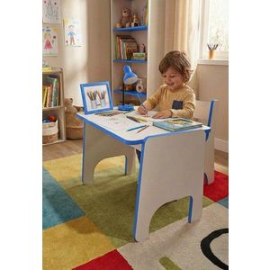 Set masa si scaun pentru copii, Hanah Home, Artmtktbchrset, Albastru/Alb imagine