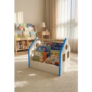 Cutie de cărți, Hanah Home, Artmtkbkcddy, 50x40x32 cm, Albastru/Alb imagine