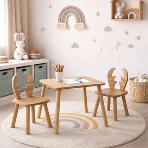 Set masa si scaun pentru copii, Hanah Home, Geyik, Maro imagine