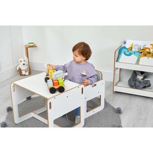 Set masa si scaun pentru copii, Hanah Home, Dove, Alb imagine