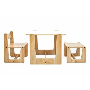Set masa si scaun pentru copii, Hanah Home, Crane 1 St 1 Ch, Alb / Natural imagine