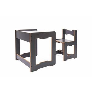 Set masa si scaun pentru copii, Hanah Home, Seagull, Antracit/Alb imagine