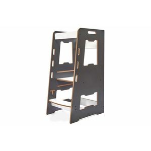 Turn de invatare, Hanah Home, Learning Tower, 40x90x50 cm, Antracit/Alb imagine