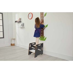 Scaun pentru copii, Hanah Home, Step Stool, 34x39x39 cm, Antracit/Alb imagine