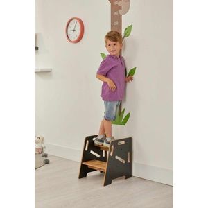 Scaun pentru copii, Hanah Home, Step Stool, 34x39x39 cm, Negru / Natural imagine