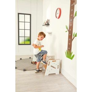 Scaun pentru copii, Hanah Home, Step Stool, 34x39x39 cm, Alb / Natural imagine