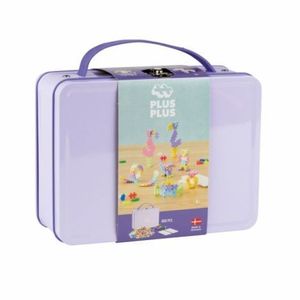 Set constructie Plus-Plus, 600 piese, portabil, in cutie metalica, culori pastelate imagine