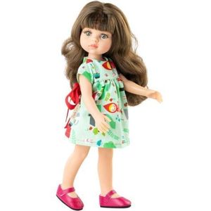 Papusa Carol, 32 cm, in rochie verde cu funda rosie - Amigas, Paola Reina imagine