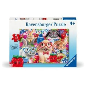 Ravensburger - Puzzle iepurasi si fructe de padure 35 piese imagine