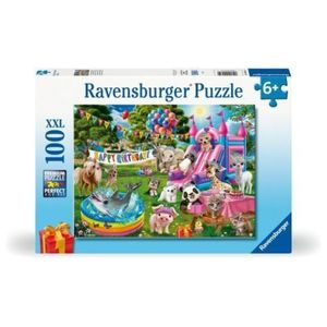 Ravensburger - Puzzle petrecere aniversara cu animalute 100 piese XXL imagine