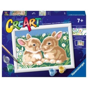 Ravensburger - CreArt pictura pe numere pentru copii iepurasi printre margarete imagine