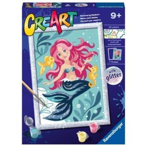 Ravensburger - CreArt pictura pe numere pentru copii cu sclipici sirena imagine