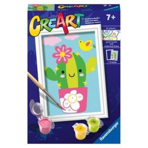 Ravensburger - CreArt pictura pe numere pentru copii cactus in ghiveci imagine