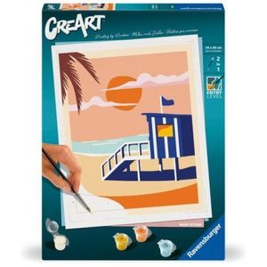 Ravensburger - CreArt pictura pe numere pentru adulti cabana pe plaja imagine