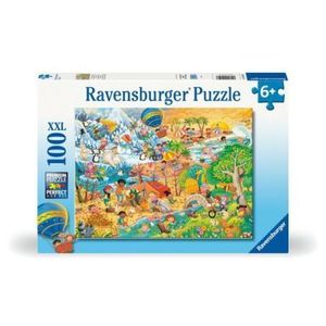Ravensburger - Puzzle distractia copiilor in cele 4 anotimpuri 100 piese XXL imagine