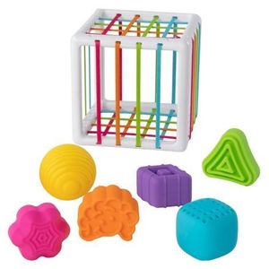 Cutie senzoriala si sortator de forme pentru bebelusi, Fat Brain Toys InnyBin imagine