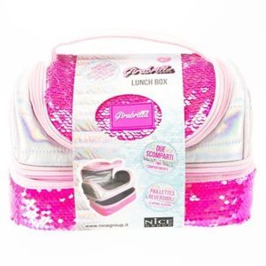 Lunch box Girabrilla , cutie termica matlasata cu paiete reversibile si interior impermeabil imagine